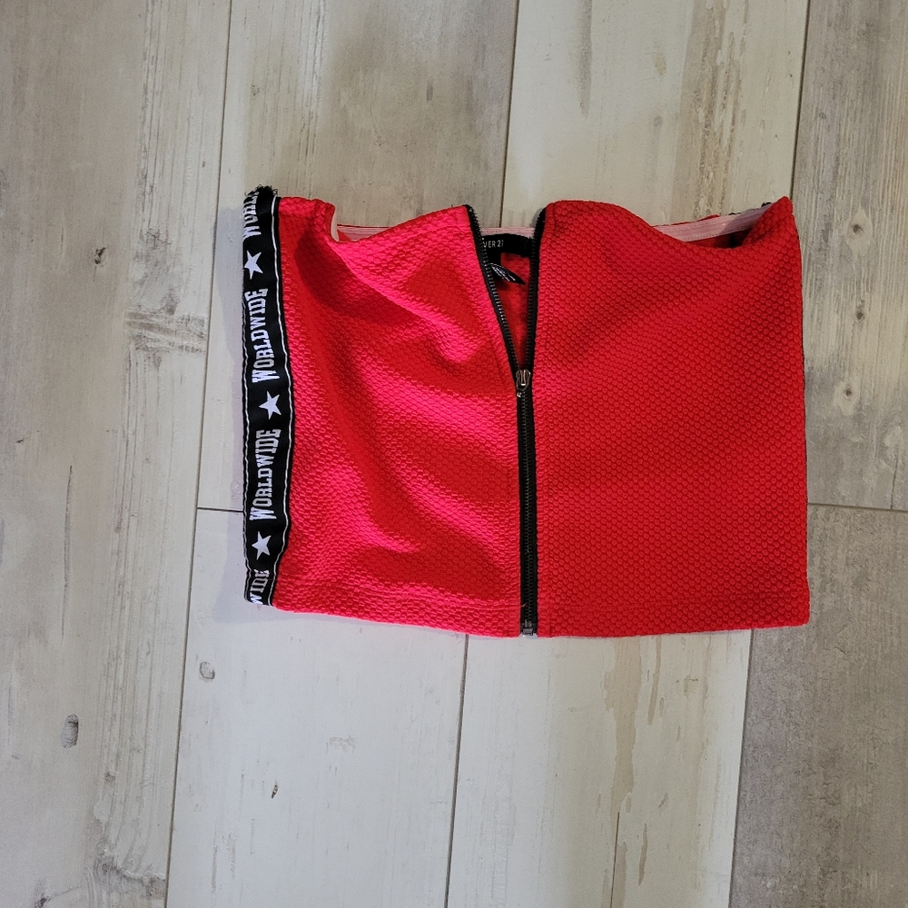 Forever 21 red zipper tube top Size m